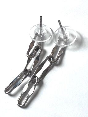 Silver Chain Link Drop Earrings